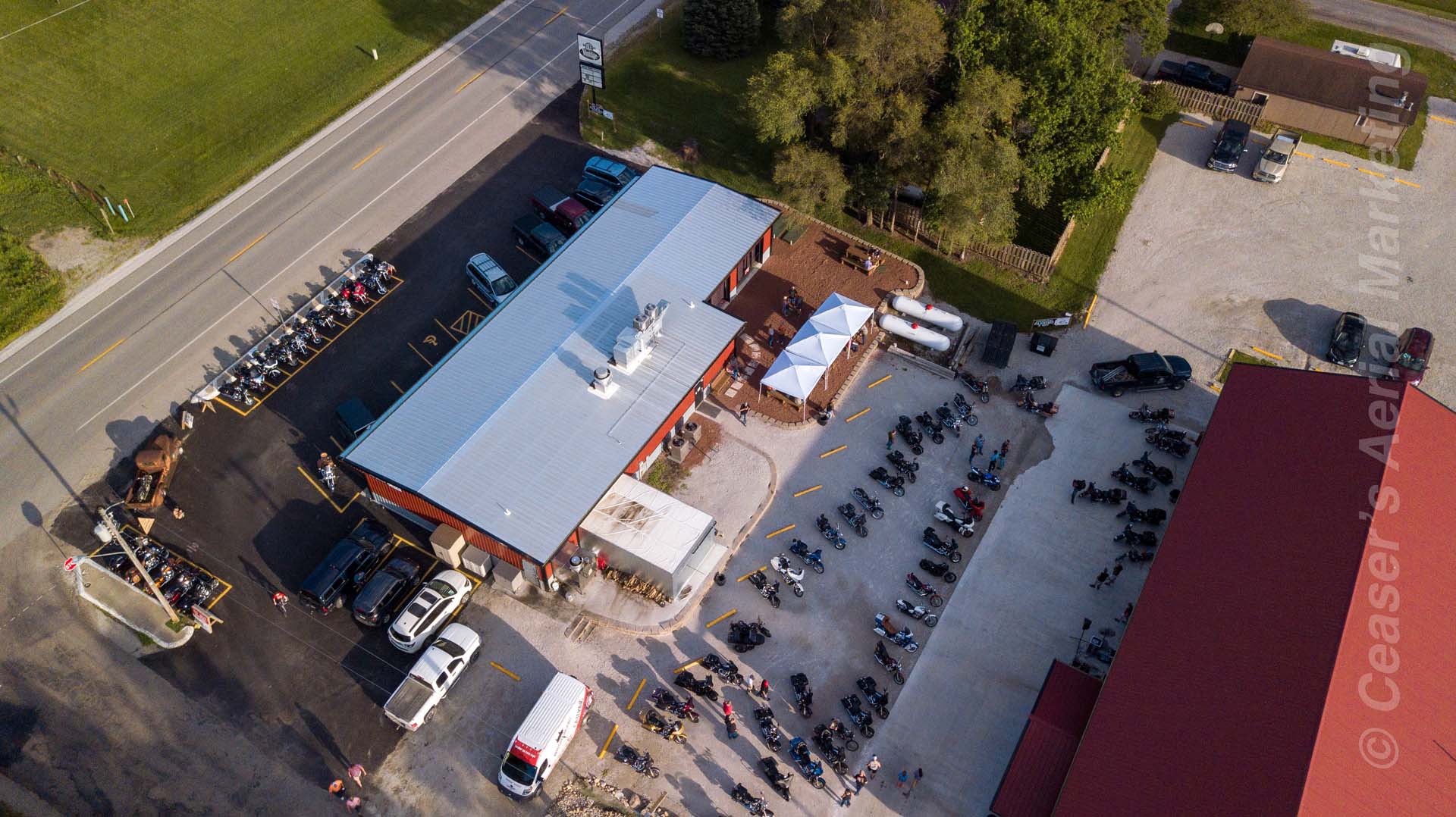 Aerial Marketing of Whatcha Smokin BBQ in Luther, IA