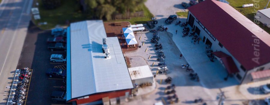 Tilt Shift Aerial Marketing of Whatcha Smokin BBQ in Luther, IA